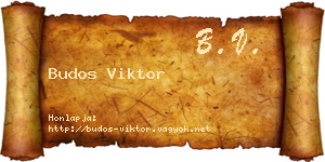 Budos Viktor névjegykártya